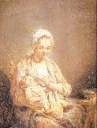 Lepicie, Nicolas Bernard A Mother Feeding her Child oil painting artist
